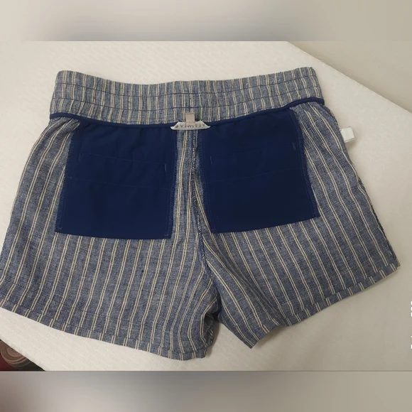 Athleta Cabo 100% Linen Striped Shorts Blue & White Size 8. #A13 - Picture 4 of 10